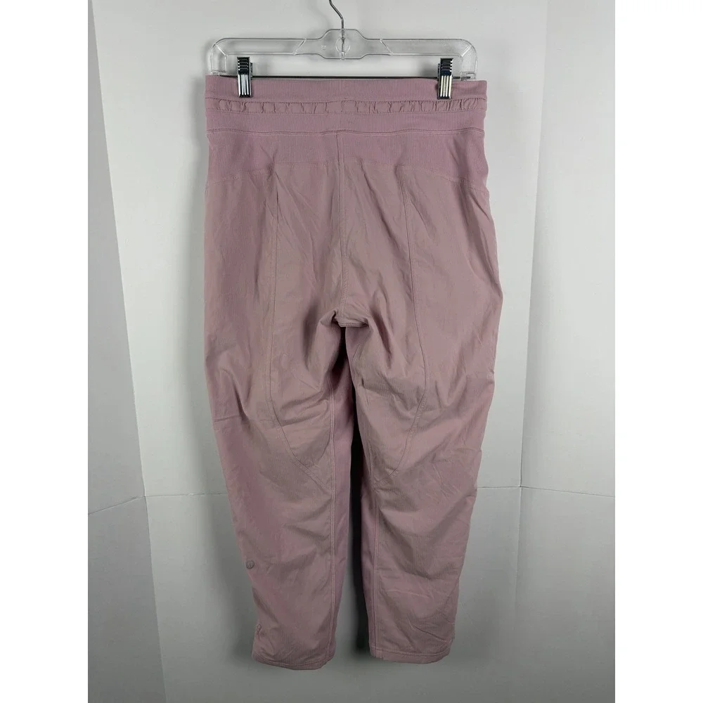 Lululemon Dance Studio Mid Rise Cropped Pant Pink Peony Size 6 Drawcord Hem